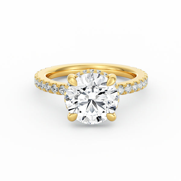 Avery | 3ct Round Cut Pavé Band Engagement Ring