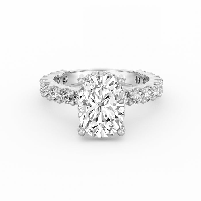 Olivia | 3ct Cushion Cut Basket Setting Engagement Ring