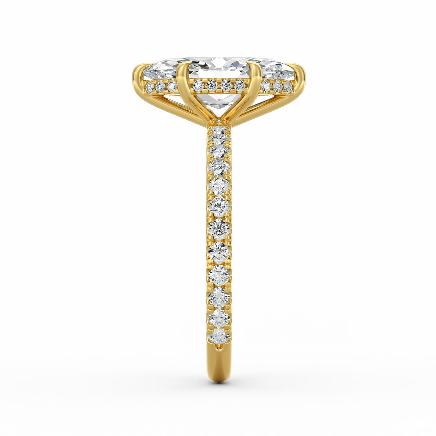 Avery | 3ct Marquise Cut Pavé Band Engagement Ring