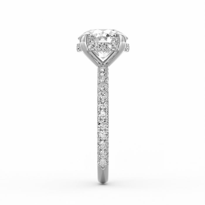 Avery | 3ct Round Cut Pavé Band Engagement Ring