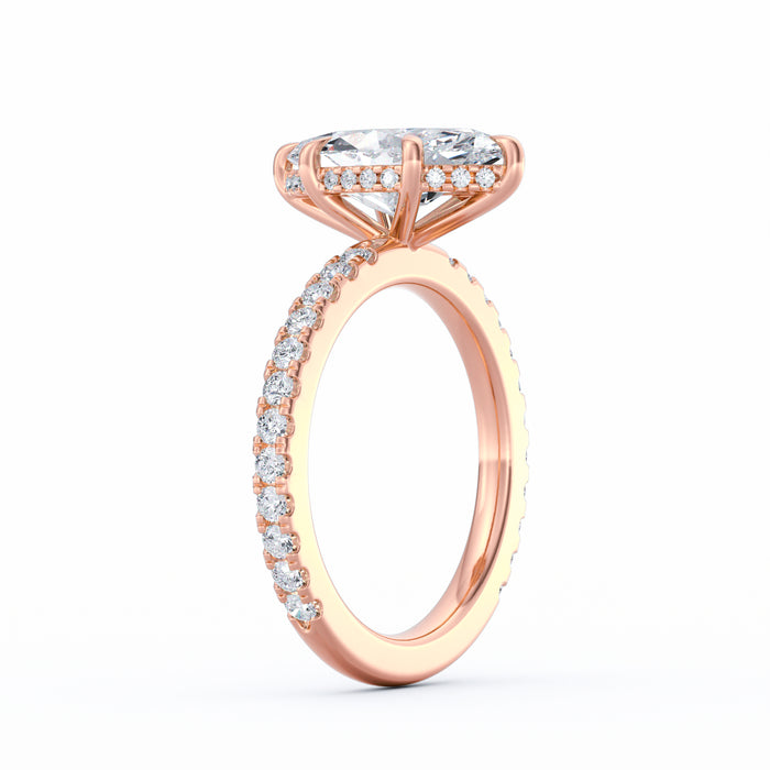 Avery | 3ct Marquise Cut Pavé Band Engagement Ring