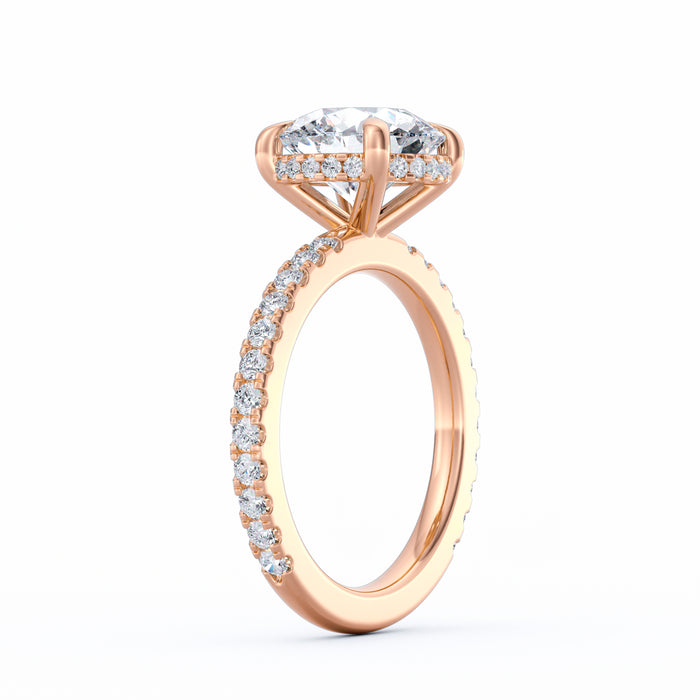 Avery | 3ct Round Cut Pavé Band Engagement Ring