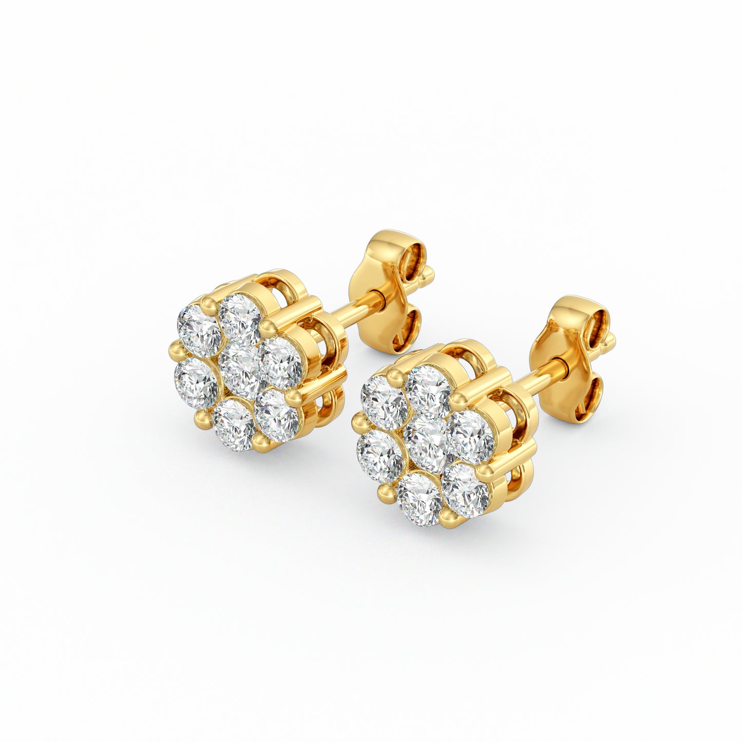 Natural 7-Stone Cluster Flower Earrings 0.82 TCW