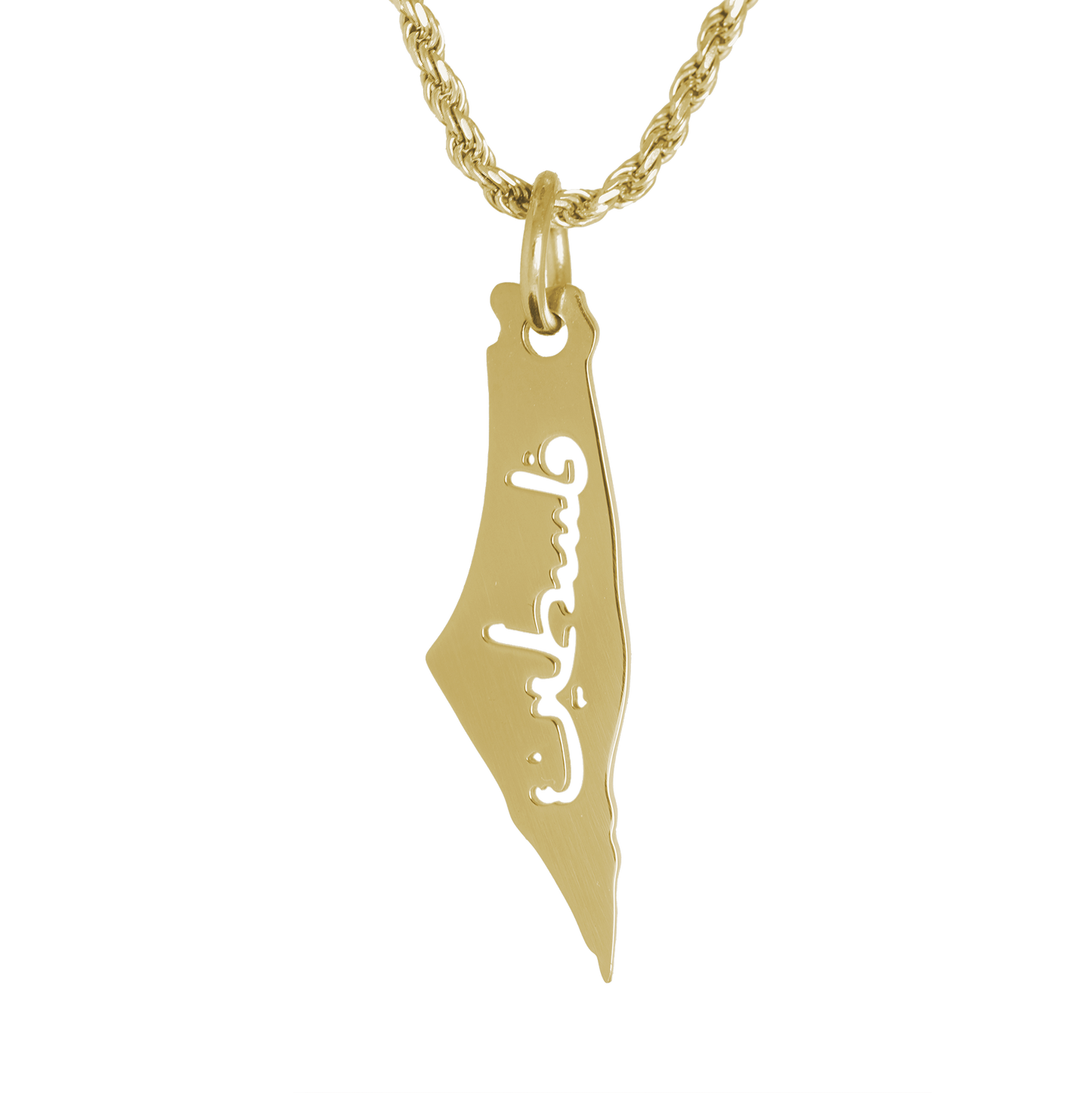 Palestine Map Necklace Small