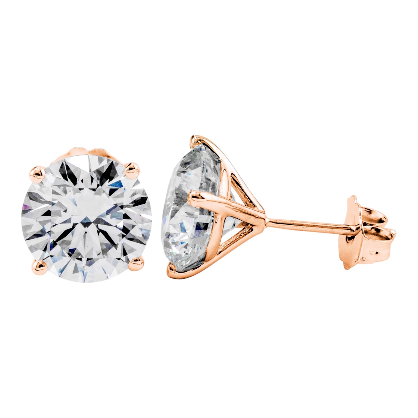 Lab Grown Round Stud Earrings 4.06 TCW