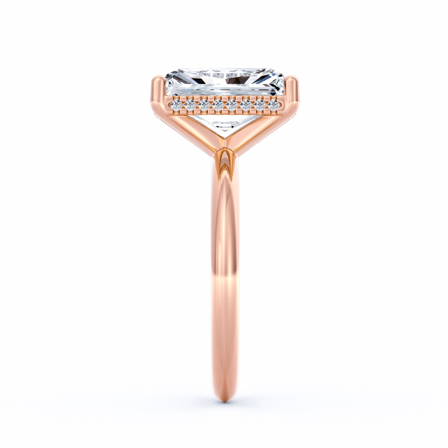 The Sienna | 4ct Radiant Cut Hidden Halo Engagement Ring