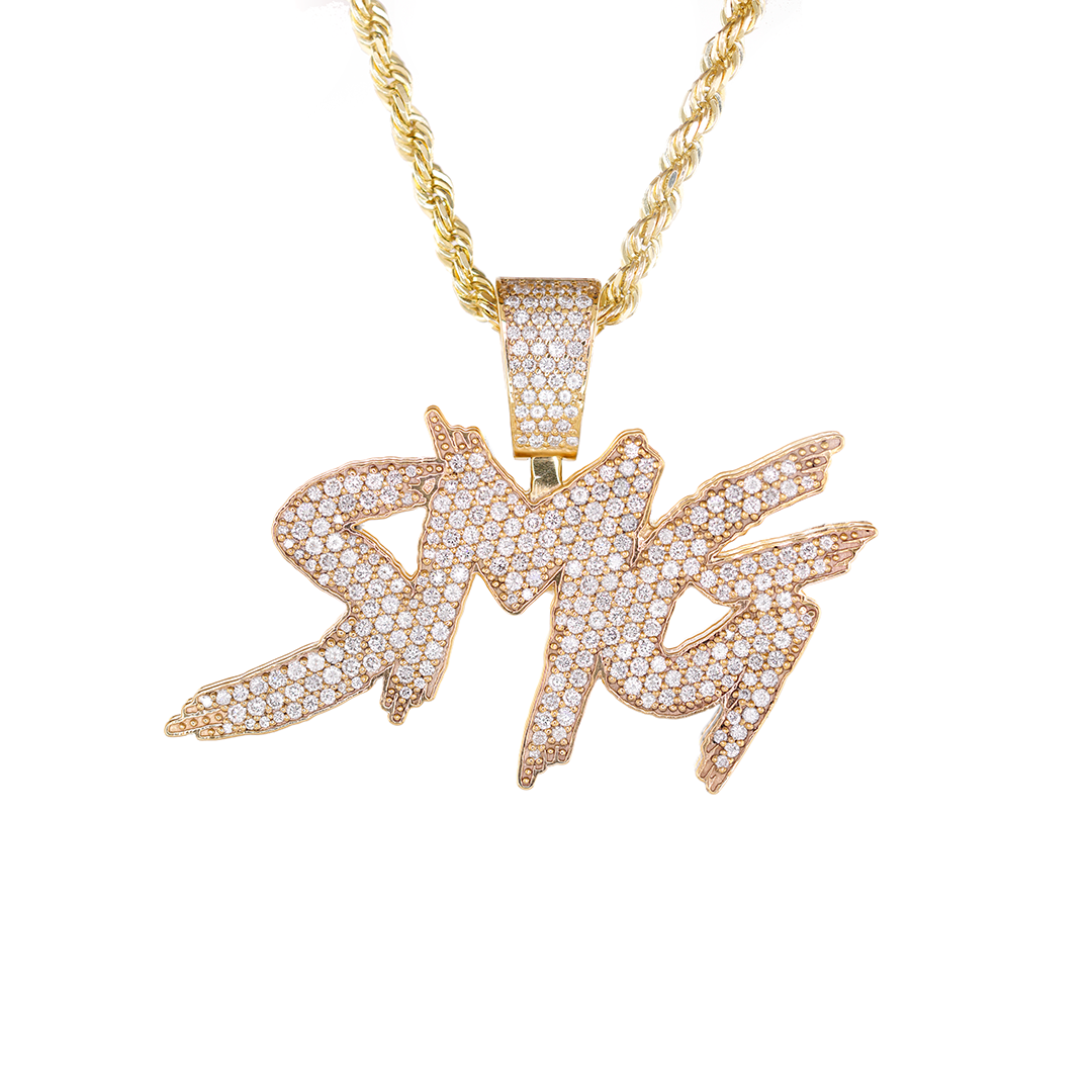 SMG Pendant 10K Gold Natural Diamonds