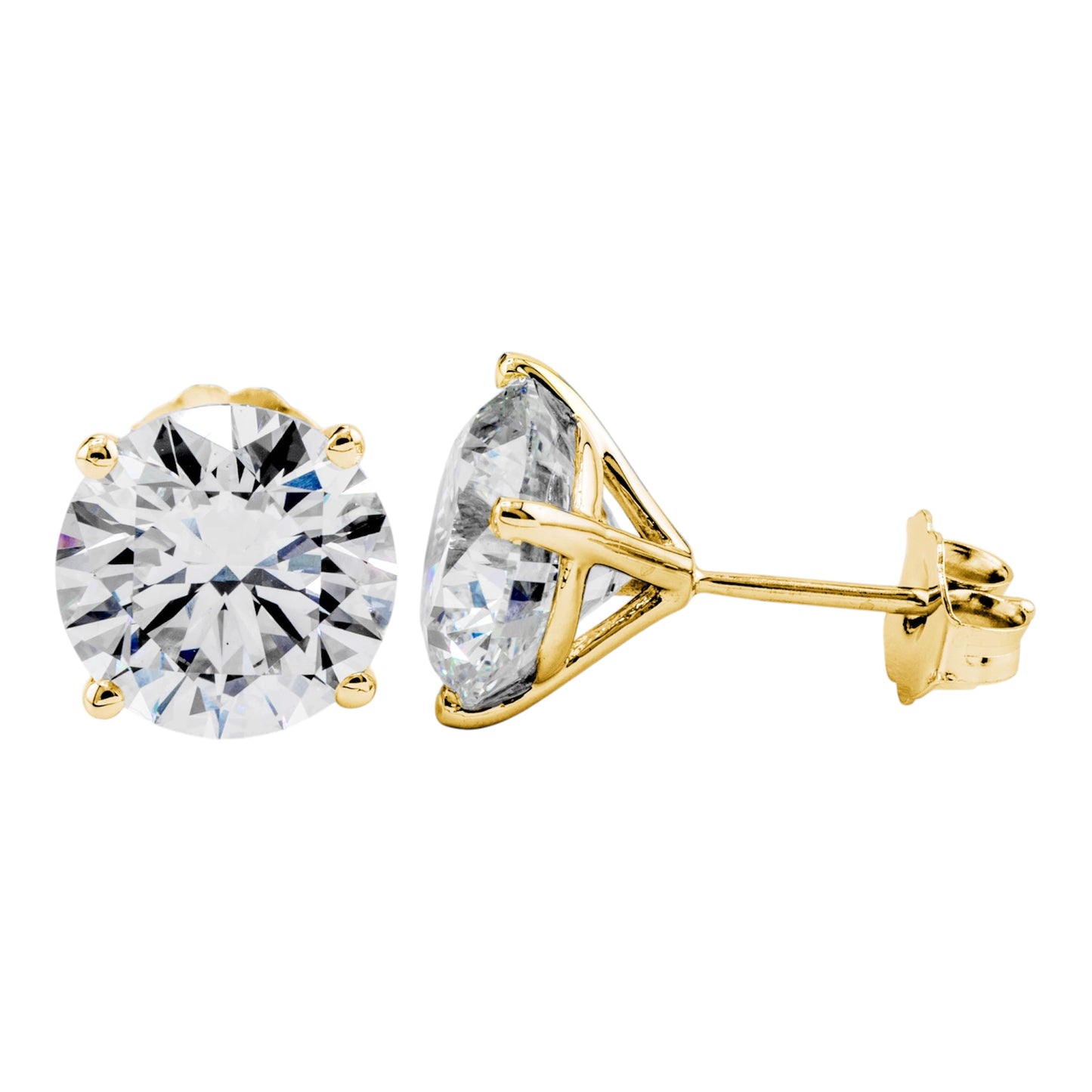 Lab Grown Round Stud Earrings 4.06 TCW