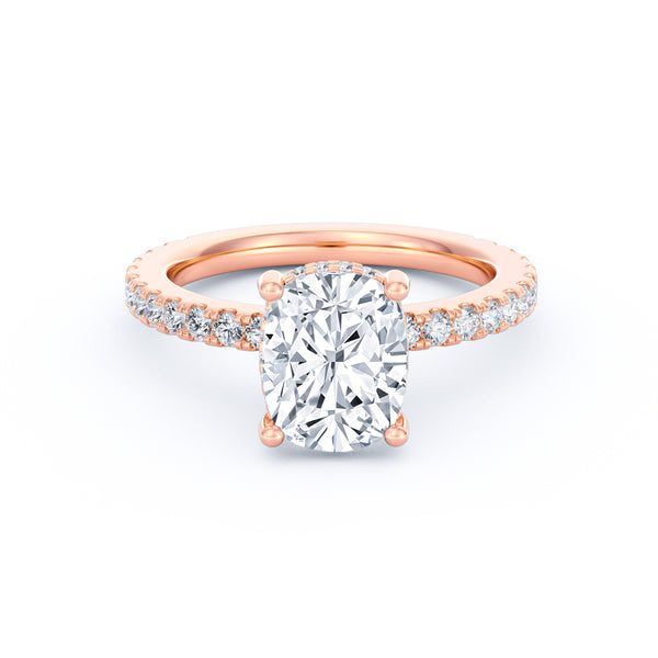 Avery | 2ct Elongated Cushion Cut Pavé Band Engagement Ring alternate
