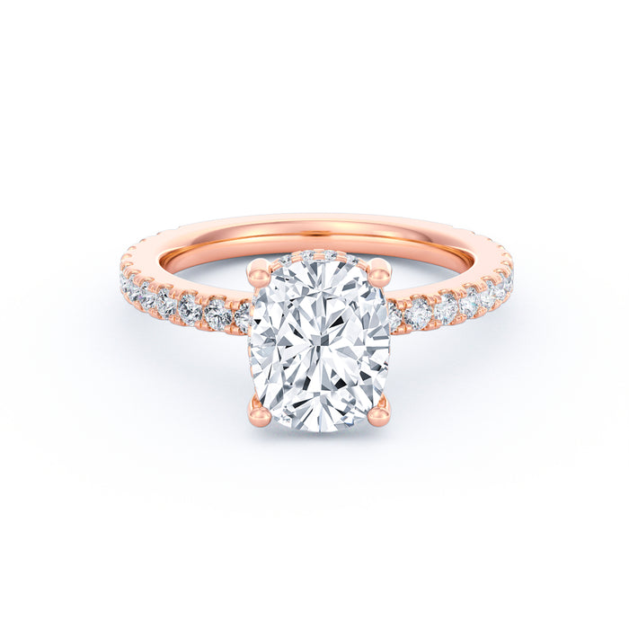 Avery | 2ct Elongated Cushion Cut Pavé Band Engagement Ring