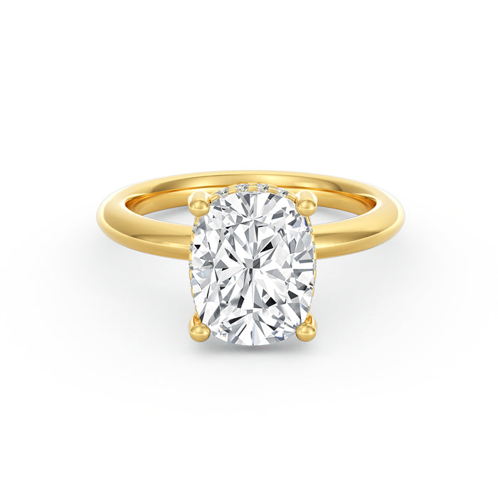Sienna | 3ct Elongated Cushion Cut Hidden Halo Engagement Ring
