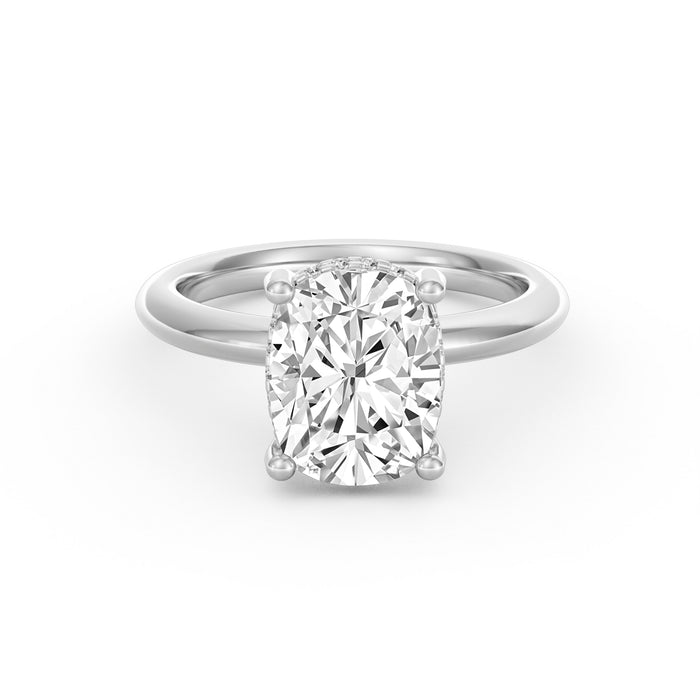 Sienna | 3ct Elongated Cushion Cut Hidden Halo Engagement Ring