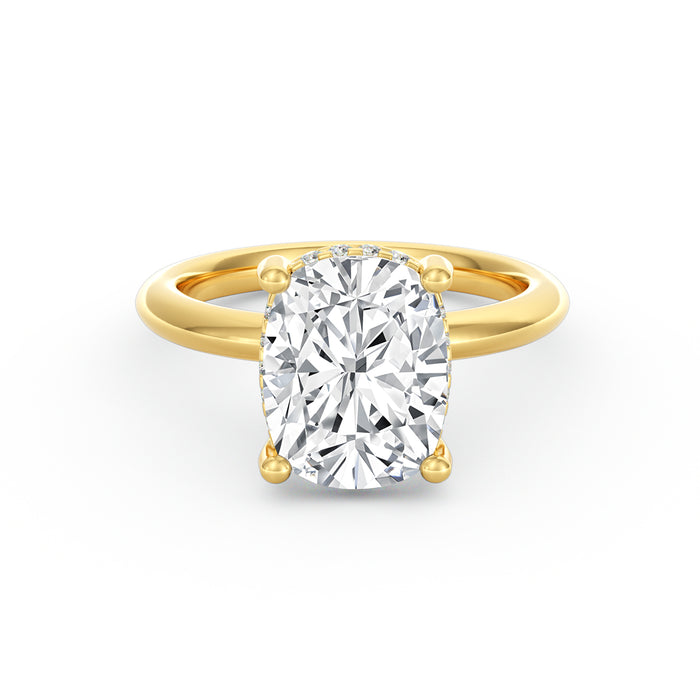 Sienna | 4ct Elongated Cushion Cut Hidden Halo Engagement Ring