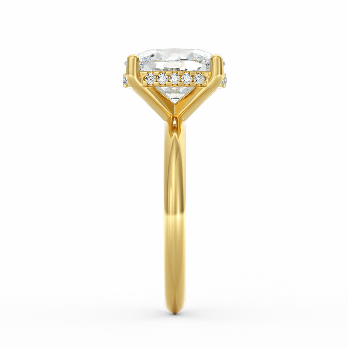 Sienna | 4ct Elongated Cushion Cut Hidden Halo Engagement Ring