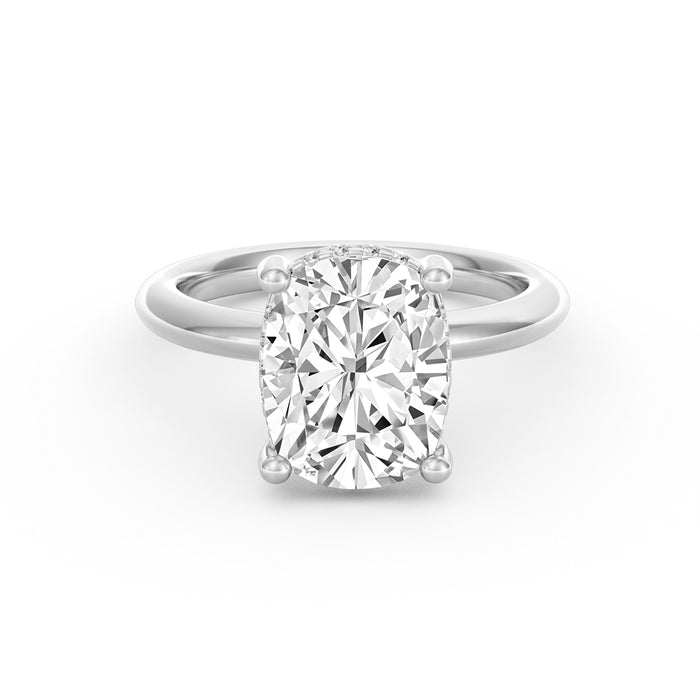 Sienna | 4ct Elongated Cushion Cut Hidden Halo Engagement Ring