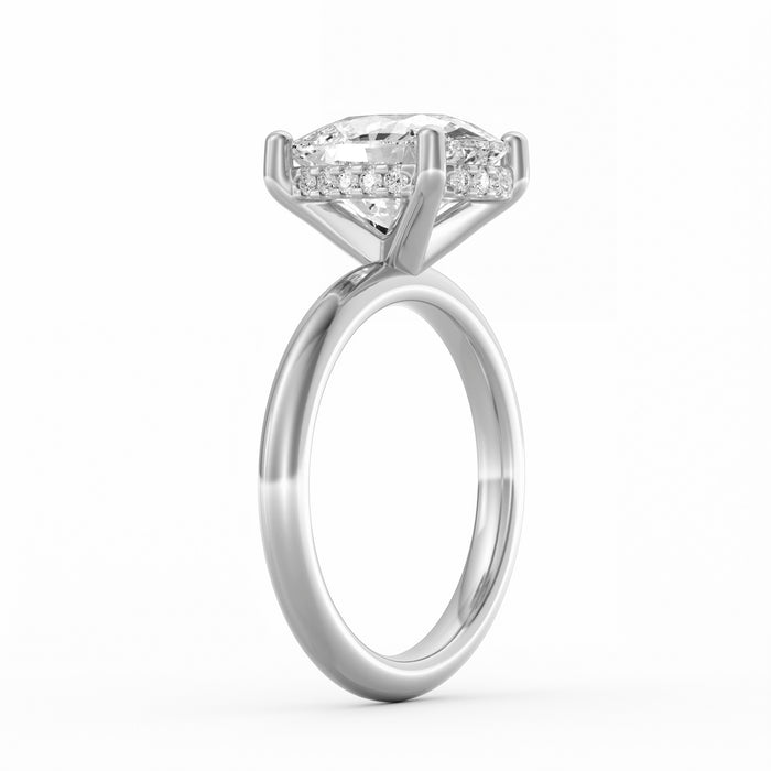 Sienna | 4ct Elongated Cushion Cut Hidden Halo Engagement Ring