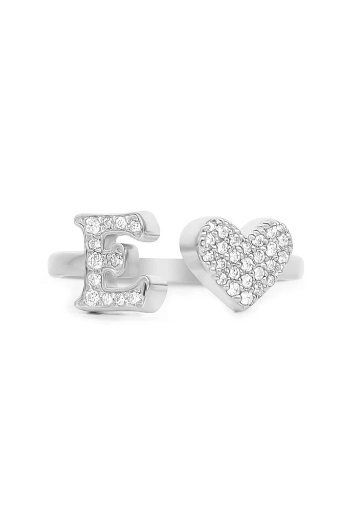 Gold Diamond Initial Ring Letter E