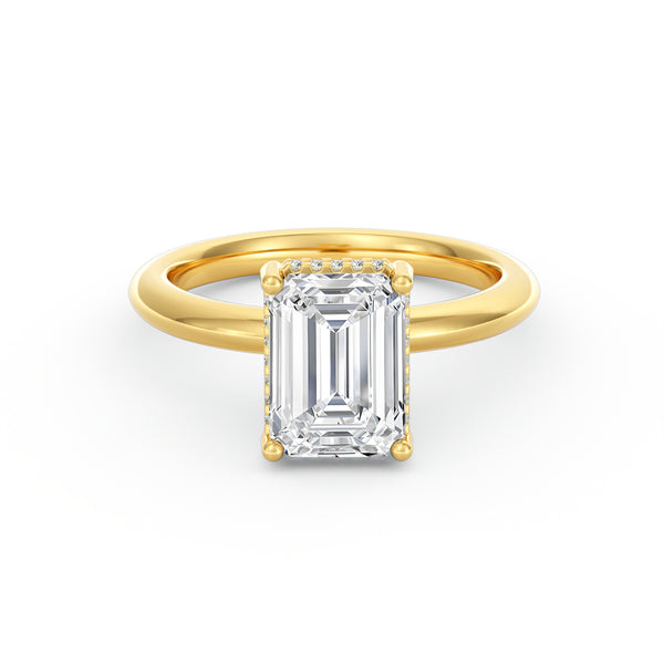 Sienna | 2ct Emerald Cut Hidden Halo Engagement Ring