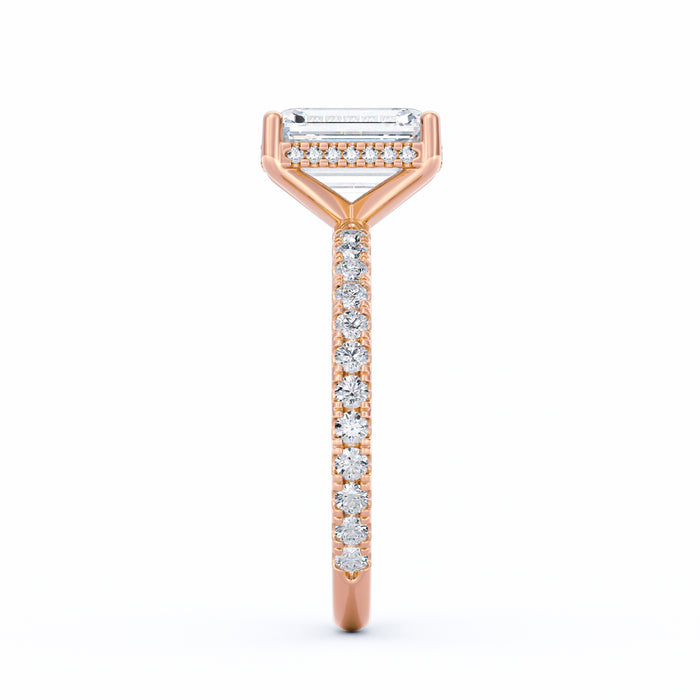 Avery | 2ct Emerald Cut Pavé Band Engagement Ring