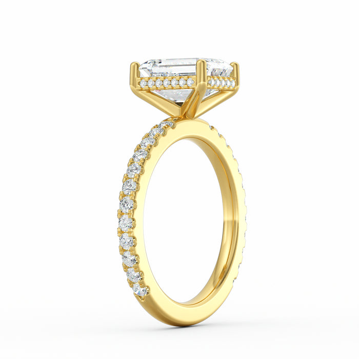 Avery | 2ct Emerald Cut Pavé Band Engagement Ring