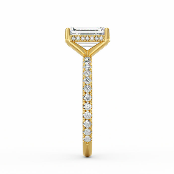 Avery | 2ct Emerald Cut Pavé Band Engagement Ring