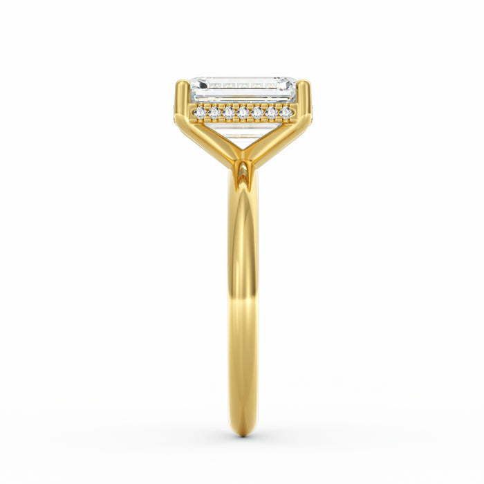 Sienna | 3ct Emerald Cut Hidden Halo Engagement Ring