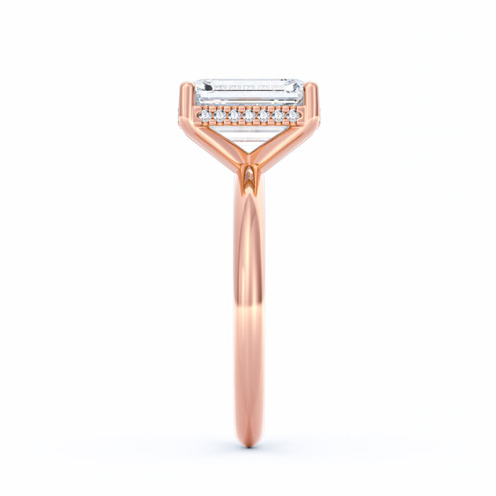 Sienna | 3ct Emerald Cut Hidden Halo Engagement Ring
