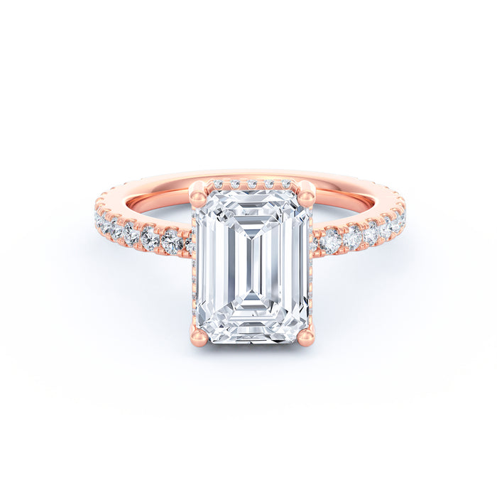 Avery | 3ct Emerald Cut Pavé Band Engagement Ring