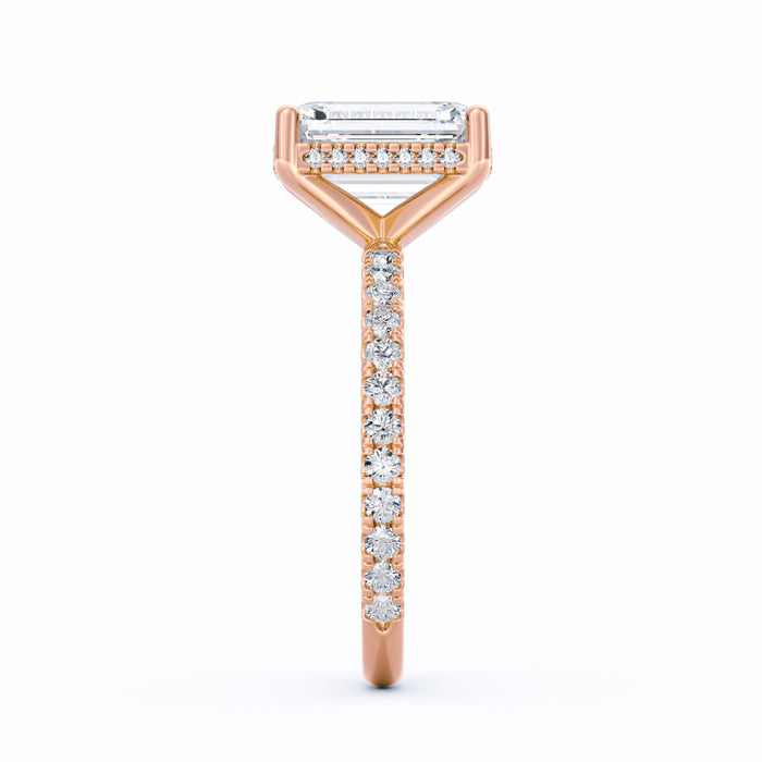 Avery | 3ct Emerald Cut Pavé Band Engagement Ring
