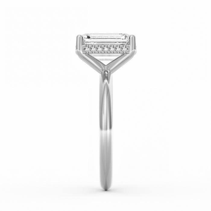 Sienna | 3ct Emerald Cut Hidden Halo Engagement Ring