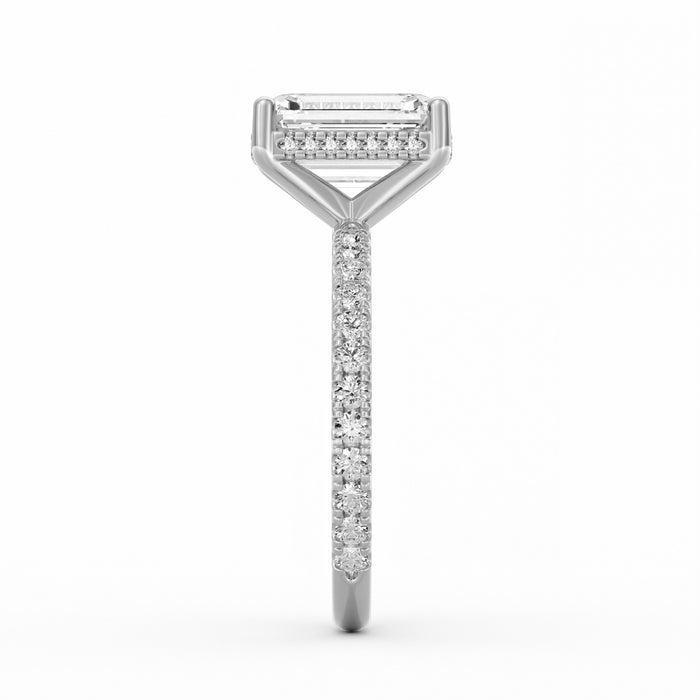 Avery | 3ct Emerald Cut Pavé Band Engagement Ring