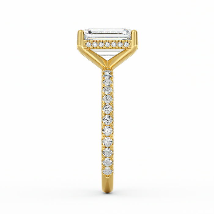 Avery | 3ct Emerald Cut Pavé Band Engagement Ring