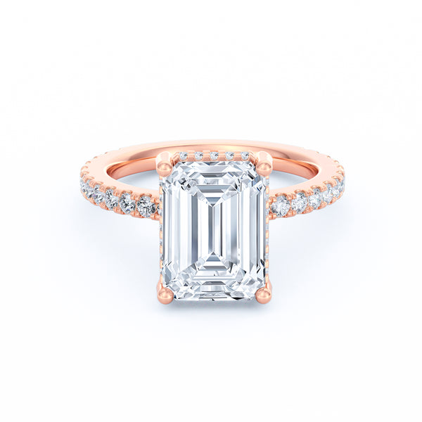 Avery | 4ct Emerald Cut Pavé Band Engagement Ring alternate