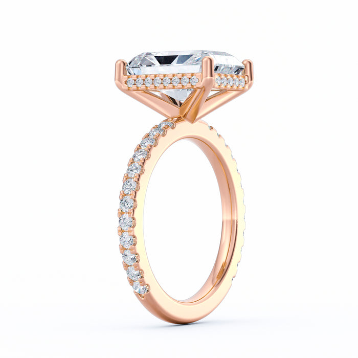Avery | 4ct Emerald Cut Pavé Band Engagement Ring