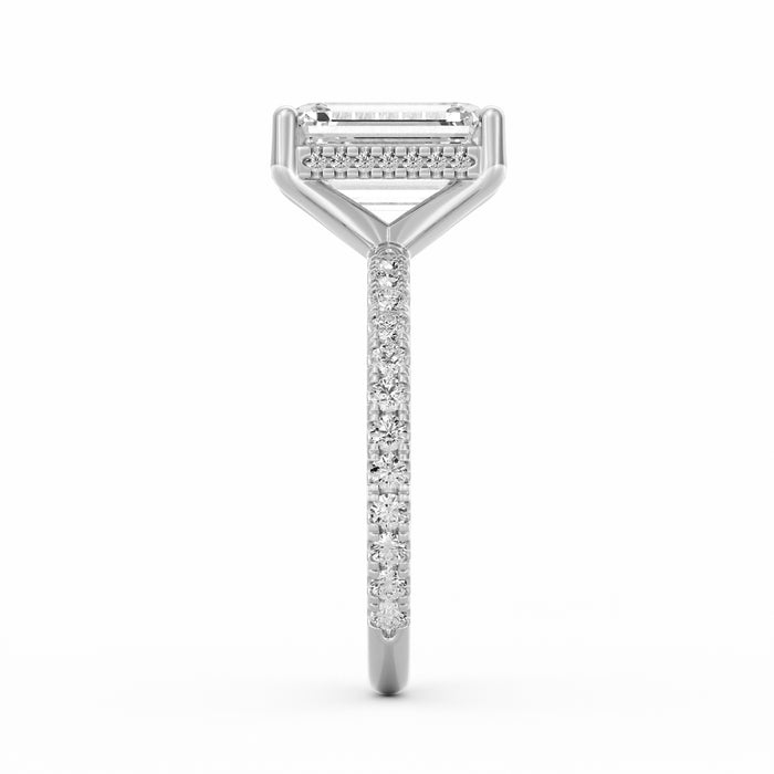 Avery | 4ct Emerald Cut Pavé Band Engagement Ring