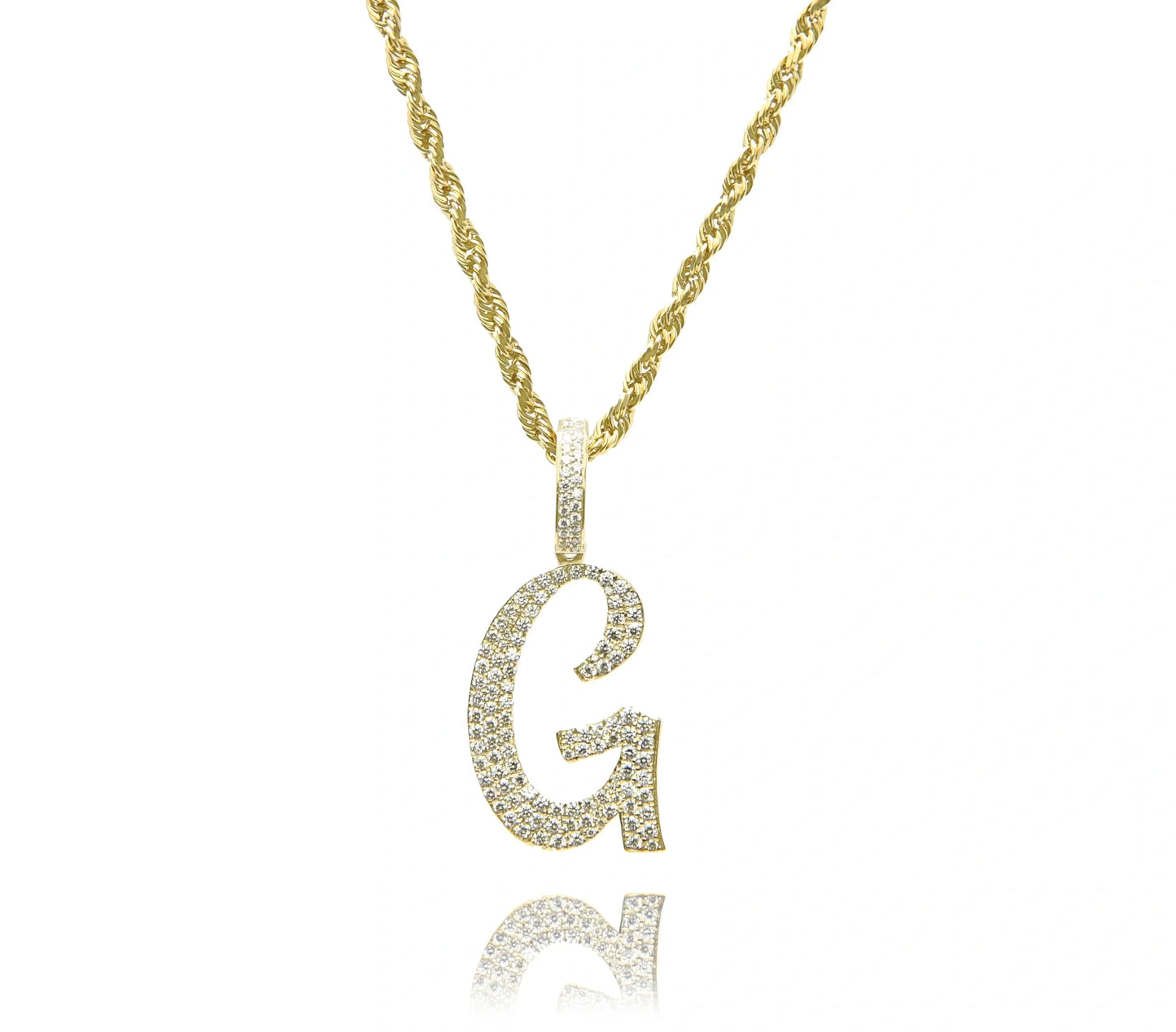 Gold Diamond Initial Pendant Letter G