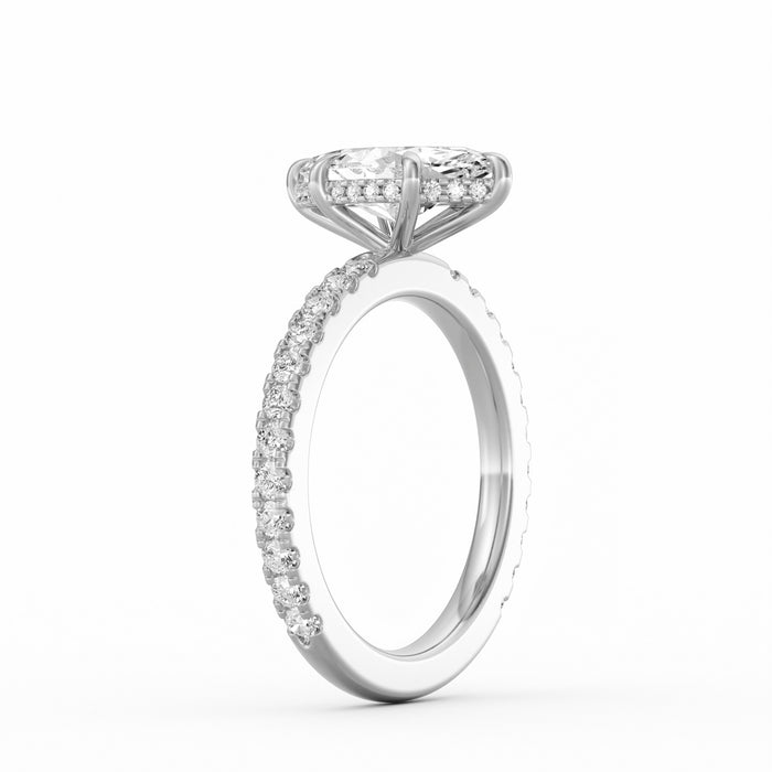 Avery | 2ct Marquise Cut Pavé Band Engagement Ring