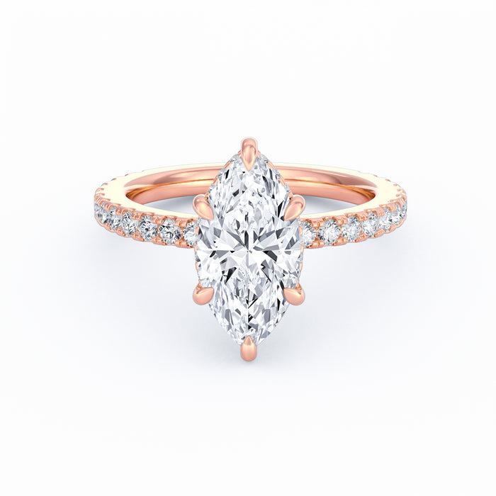 Avery | 3ct Marquise Cut Pavé Band Engagement Ring