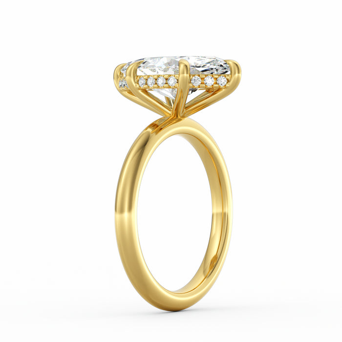 Sienna | 4ct Marquise Cut Hidden Halo Engagement Ring
