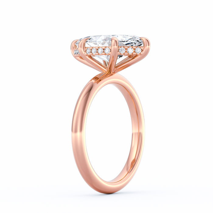 Sienna | 4ct Marquise Cut Hidden Halo Engagement Ring