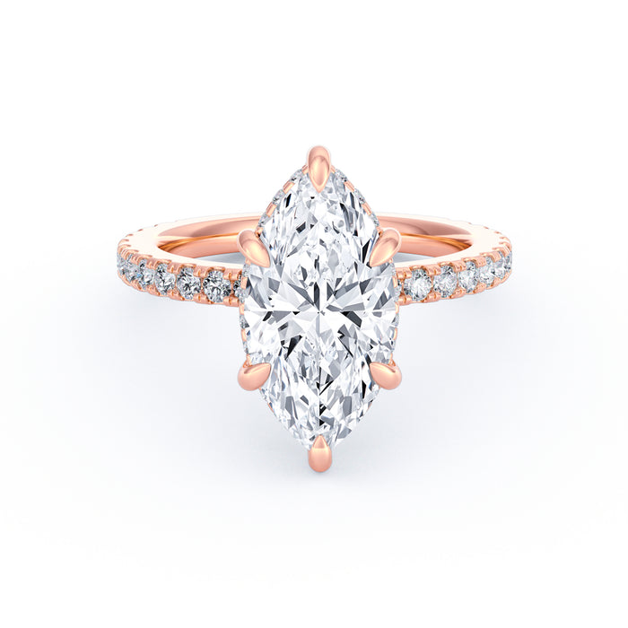 Avery | 4ct Marquise Cut Pavé Band Engagement Ring