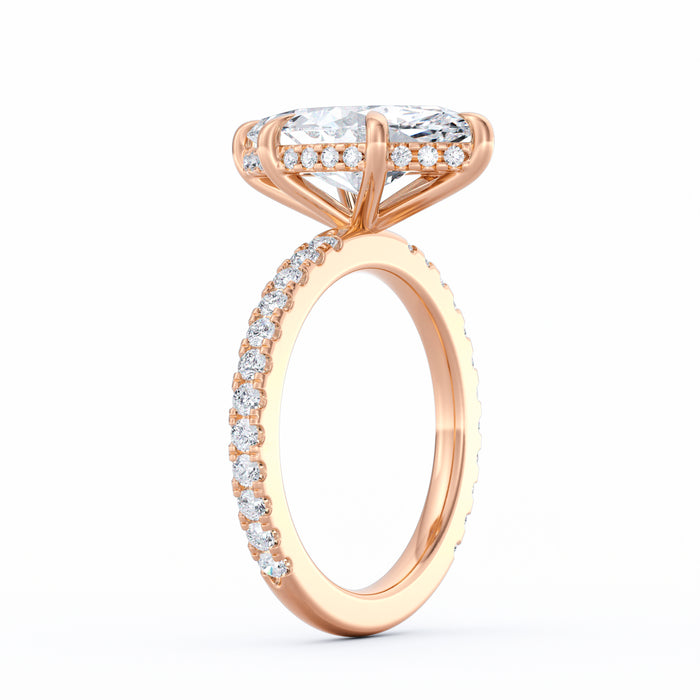 Avery | 4ct Marquise Cut Pavé Band Engagement Ring