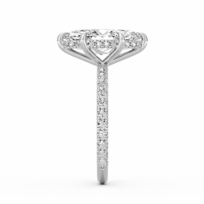 Avery | 4ct Marquise Cut Pavé Band Engagement Ring
