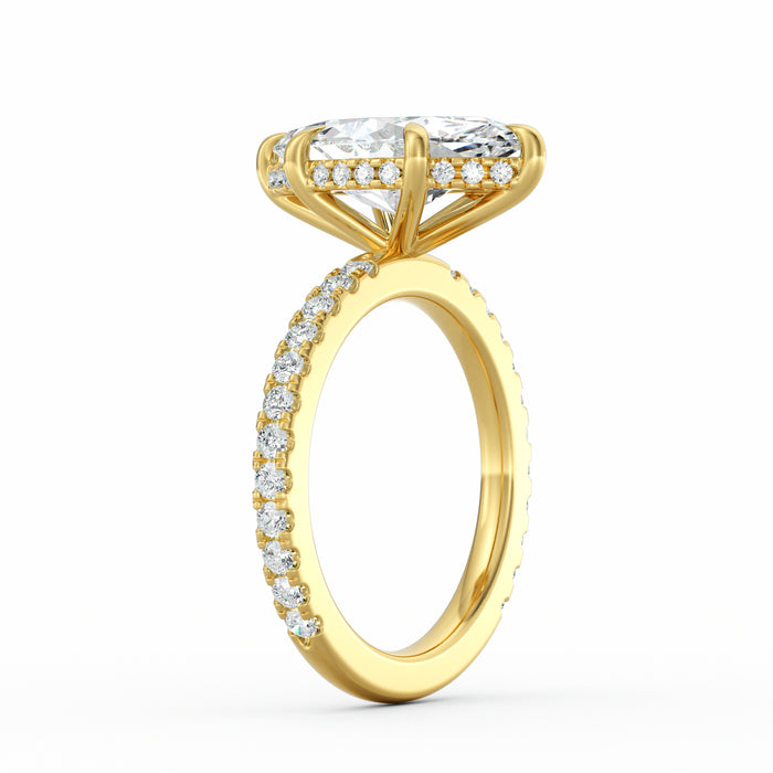 Avery | 4ct Marquise Cut Pavé Band Engagement Ring