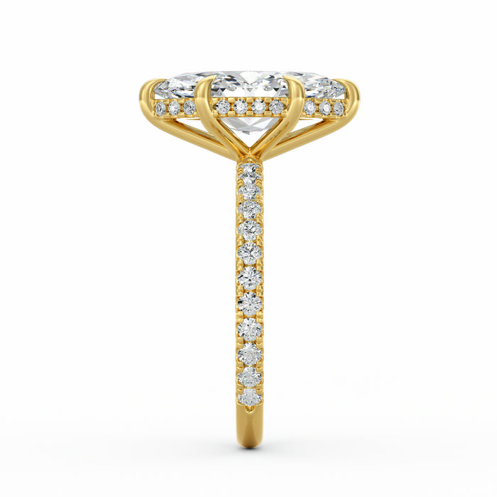 Avery | 4ct Marquise Cut Pavé Band Engagement Ring