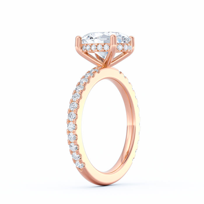 Avery | 2ct Oval Cut Pavé Band Engagement Ring