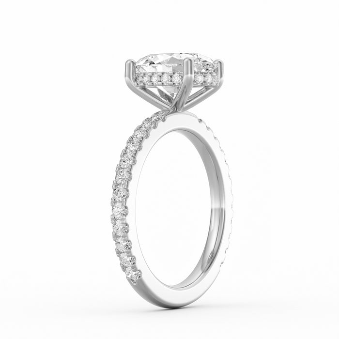Avery | 2ct Oval Cut Pavé Band Engagement Ring