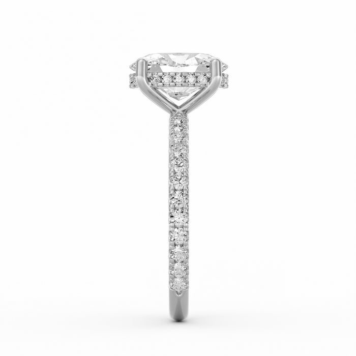 Avery | 2ct Oval Cut Pavé Band Engagement Ring
