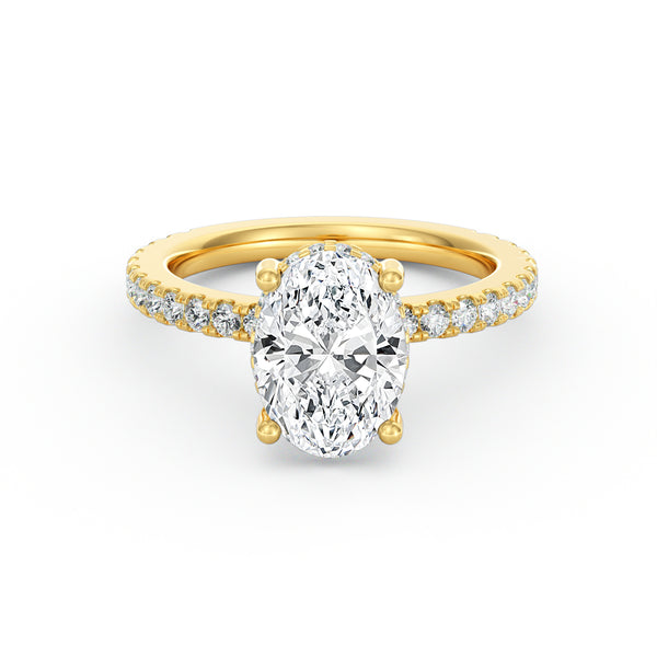 Avery | 2ct Oval Cut Pavé Band Engagement Ring