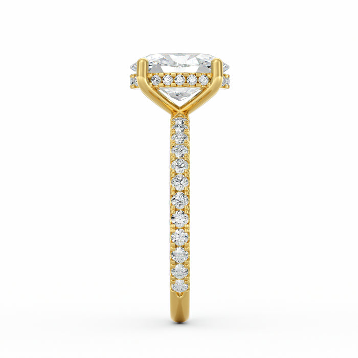 Avery | 2ct Oval Cut Pavé Band Engagement Ring